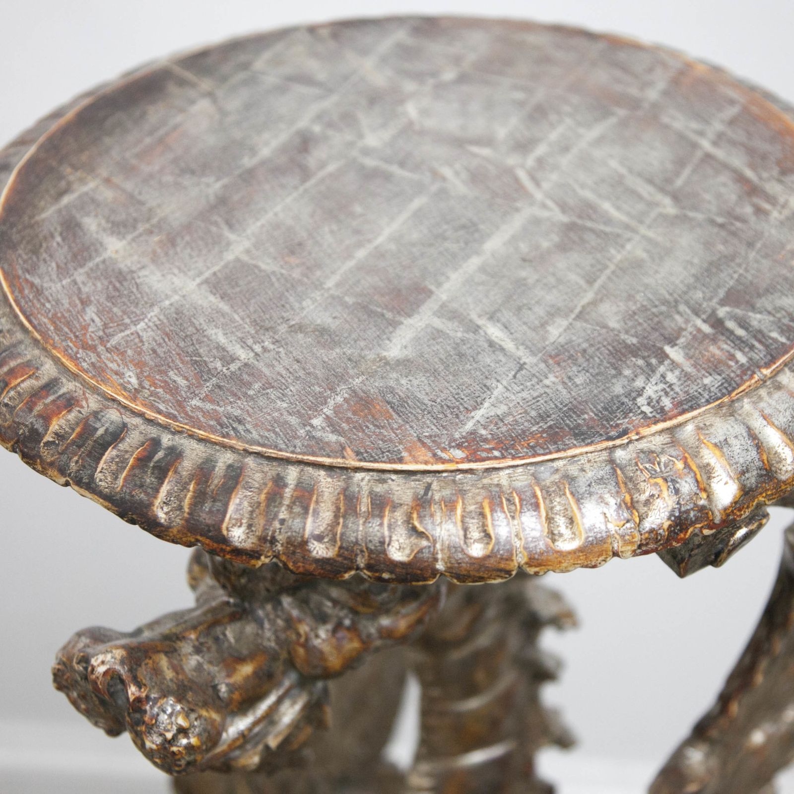 A Pair Of 19th C Carved Torcheres In The Form Of Winged Dragons Carved Torcheres photo for sale