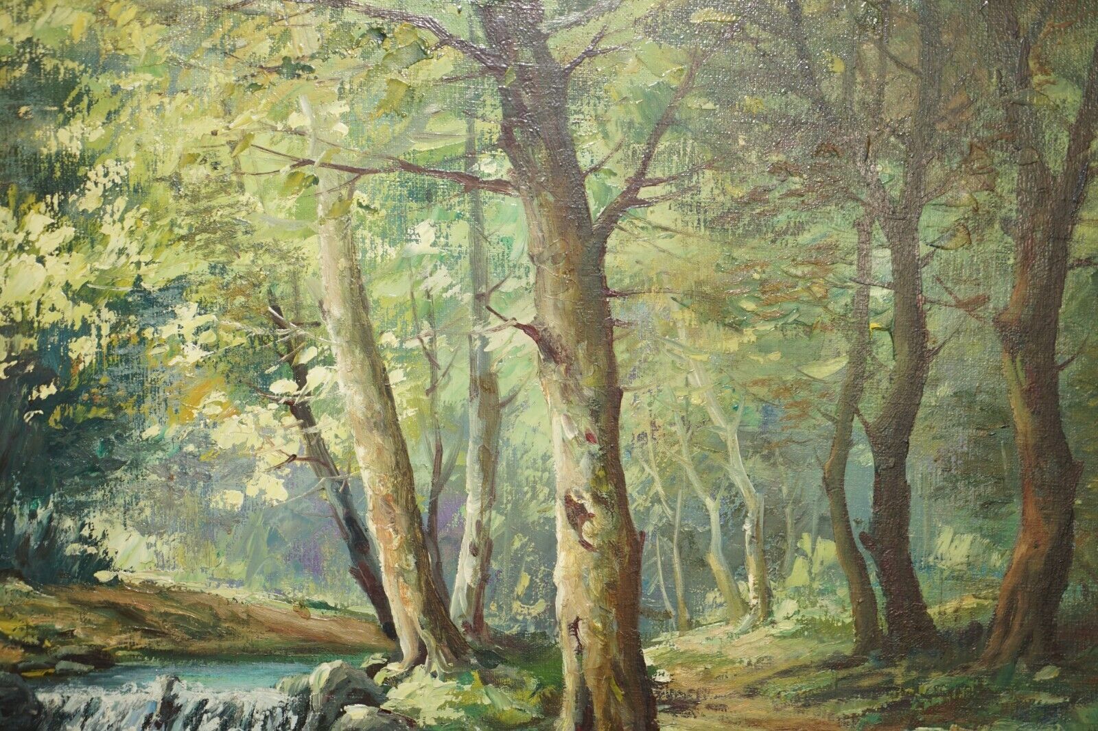 Antique Flemish Oil Painting Signed Faure Van Overbroek Circa 1880 Rural Scene photo vintage