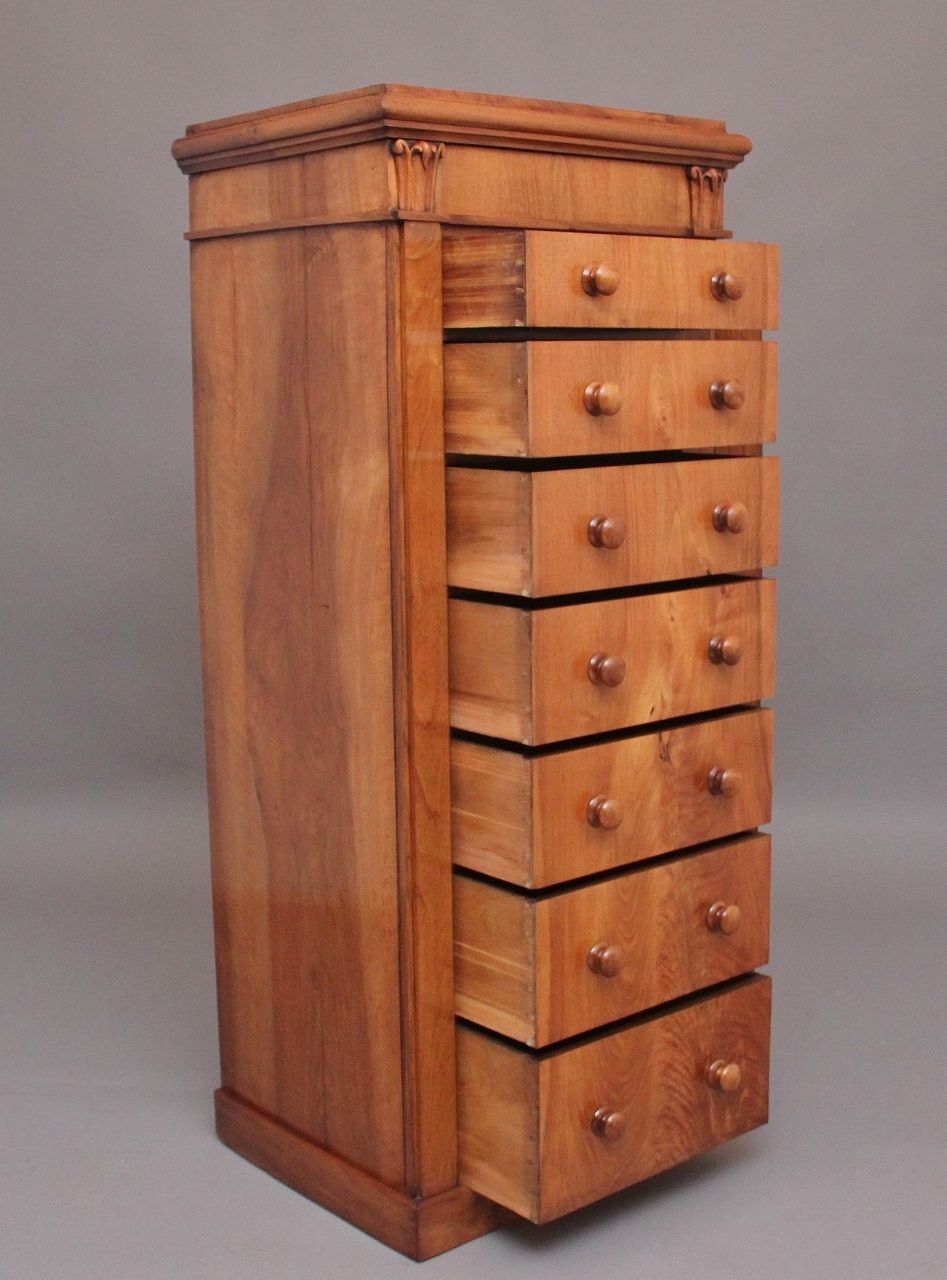 Early 19th Century Antique Regency Walnut Wellington Chest photo 2450.0