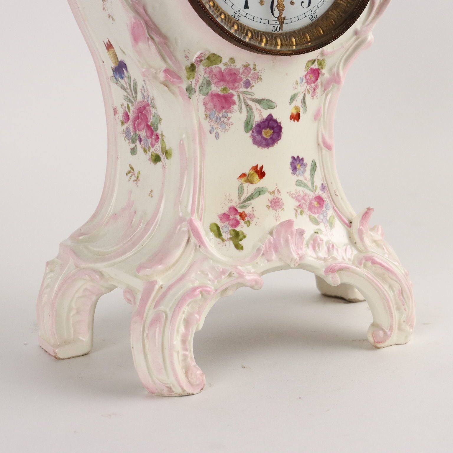 Countertop Clock Baroque Style Porcelain France XIX Century photo vinterior