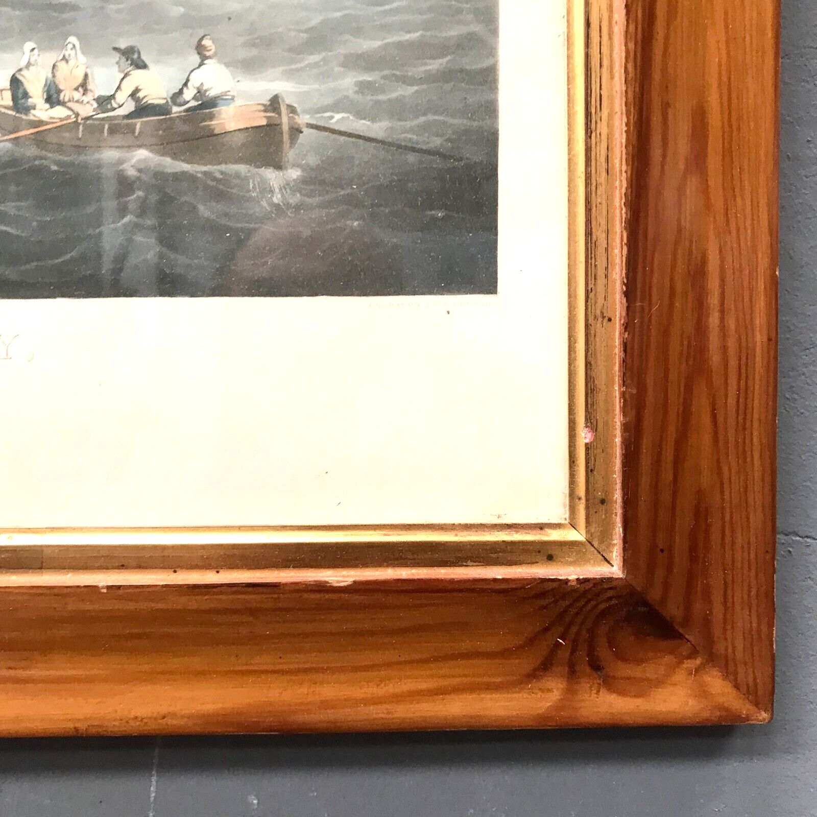 Framed English Engraving Merchant Navy photo Art
