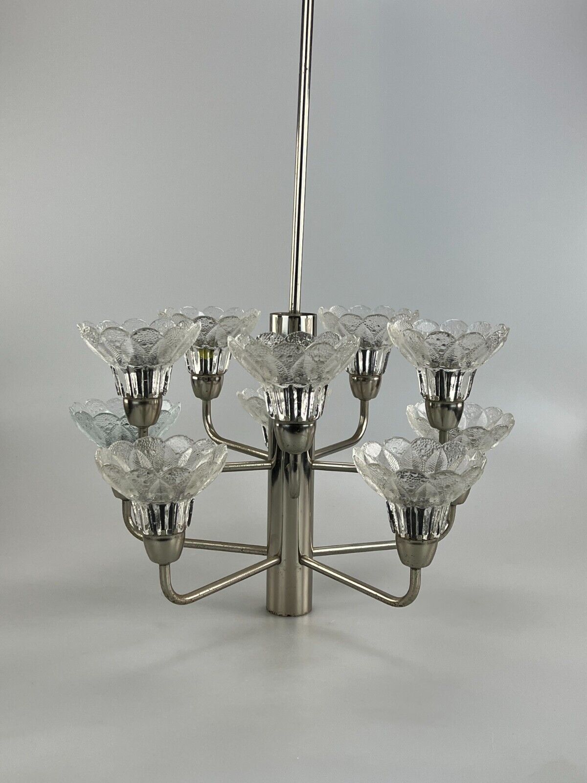 60s 70s Lamp Fixture Ceiling Lamp Chandelier Chandelier Glass Space Age photo Lighting