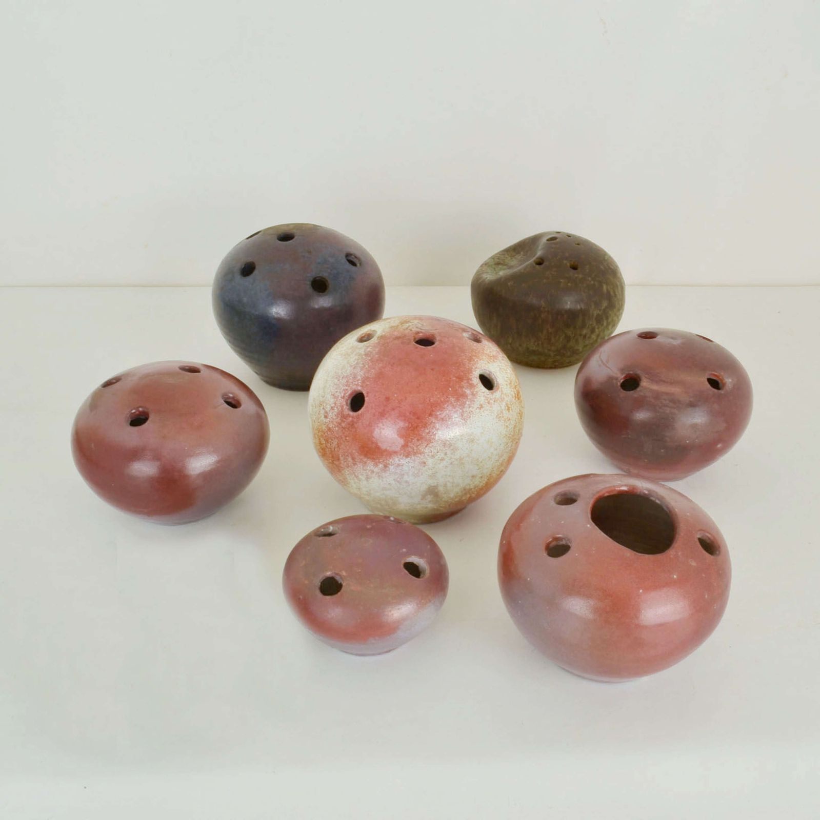 Group Of Mid Century Modern Organic Studio Ceramic Ball Vases photo furniture