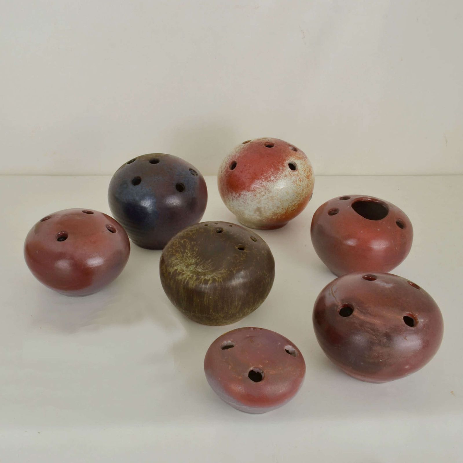 Group Of Mid Century Modern Organic Studio Ceramic Ball Vases photo 895.0