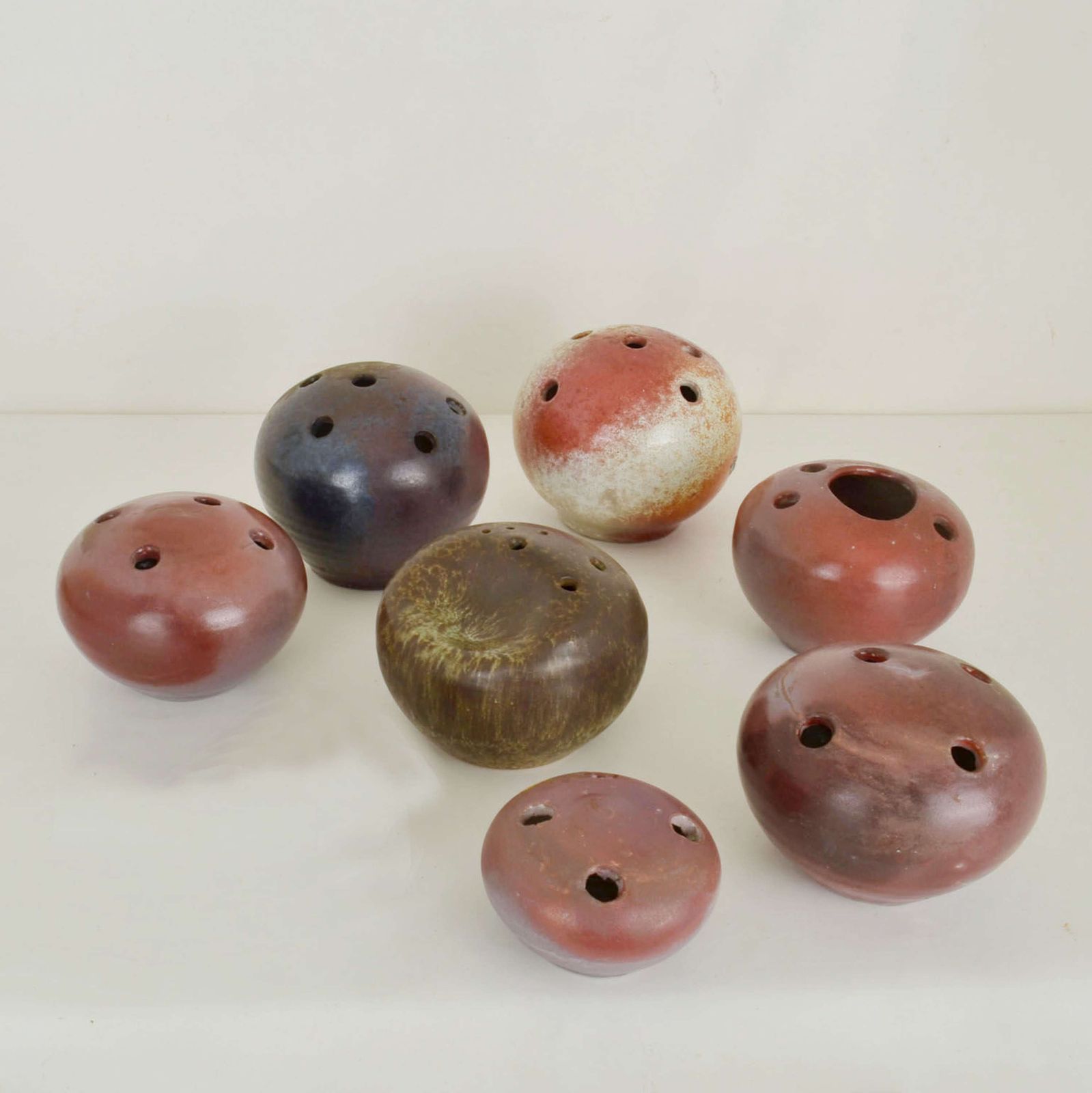 photo furniture Group Of Mid Century Modern Organic Studio Ceramic Ball Vases
