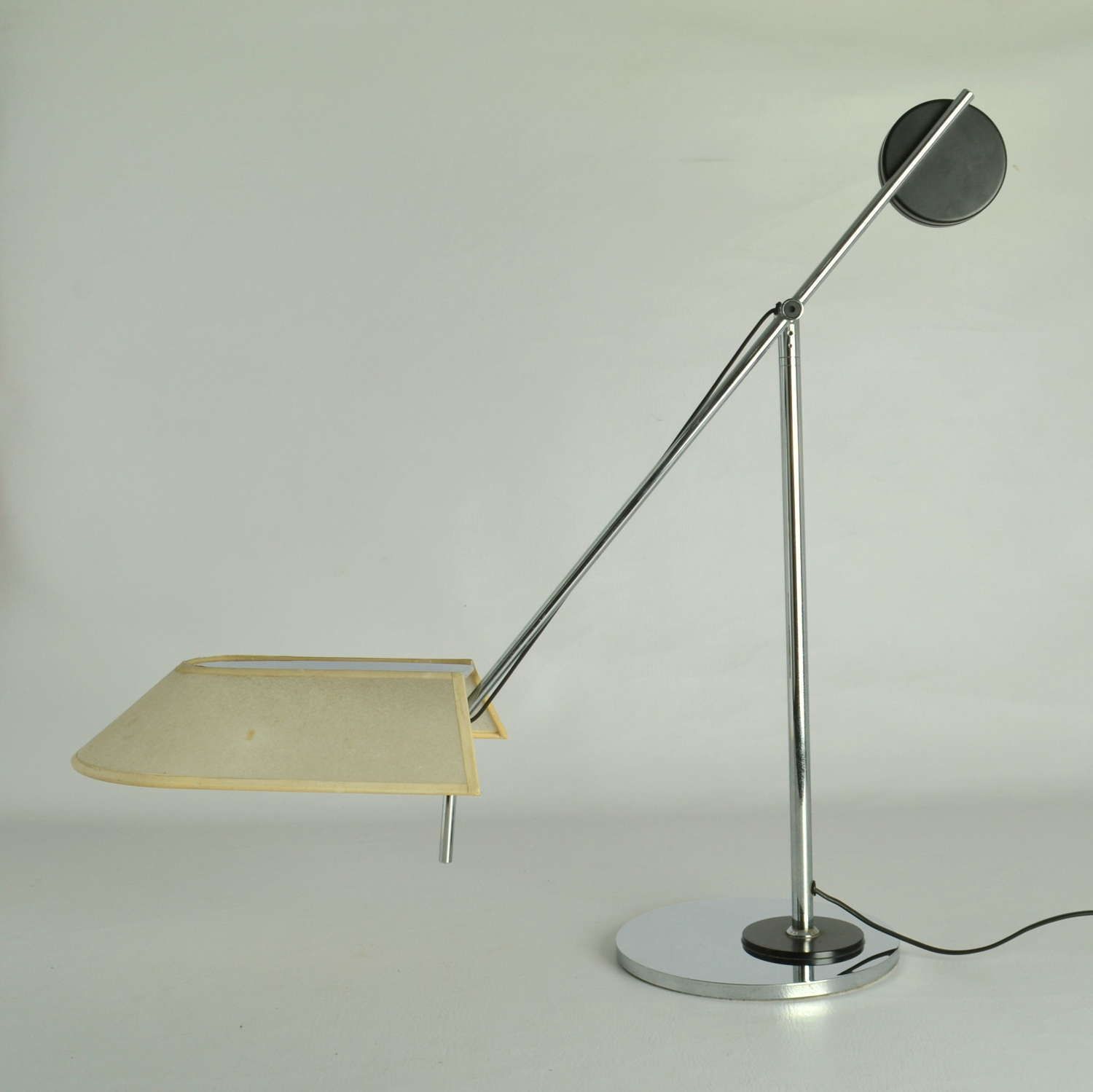 Minimalist Black And Chrome Table Lamp, Counter Balance Swiss 1970's photo buy