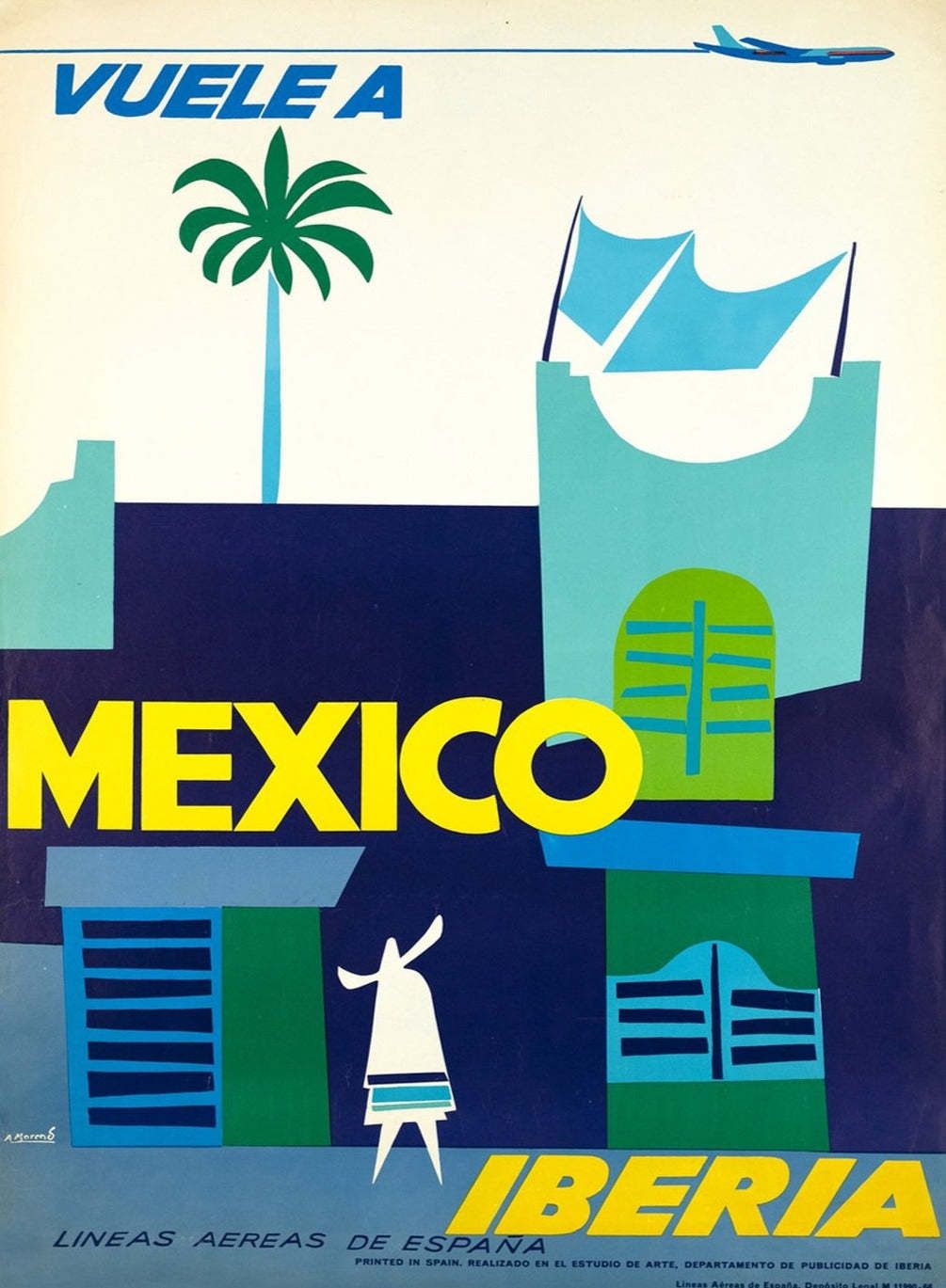 Iberia   Mexico Original Vintage Poster