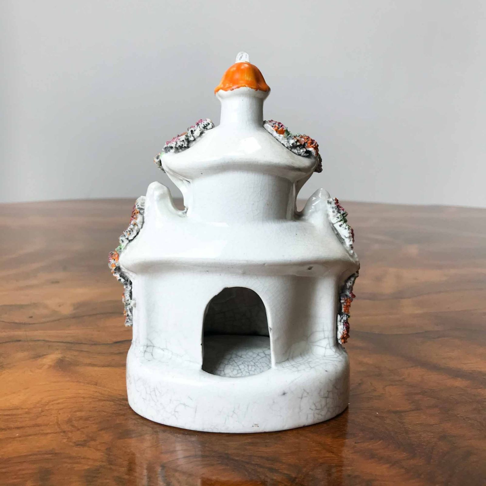 Victorian Staffordshire Pottery Cottage Pastille Burner photo 55.0
