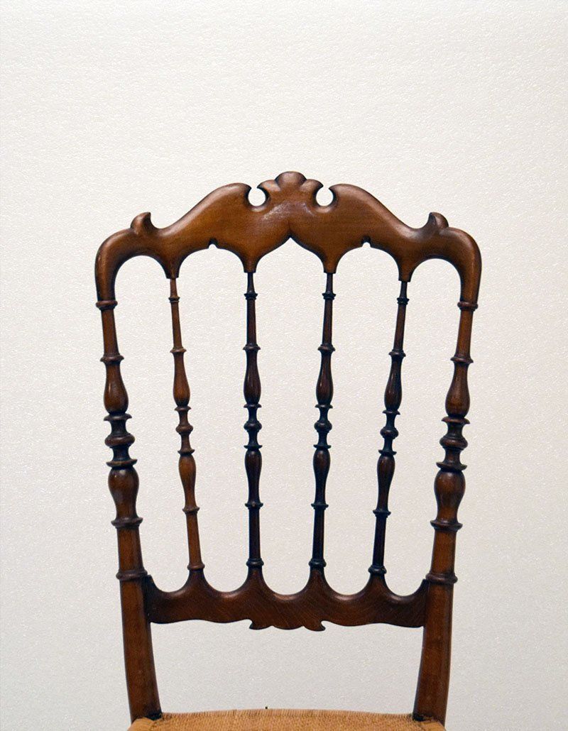 Chiavarina Chairs In Cherry Wood With Straw Seat, 1920s, Set Of 4 photo vintage