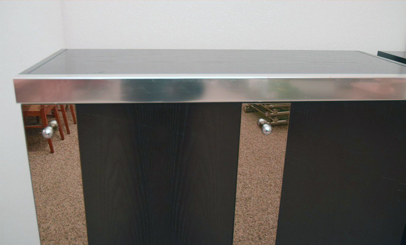 photo vinterior Modular Sideboard In Wengé Wood, Steel And Mirror From Sormani, 1970s, Set Of 3
