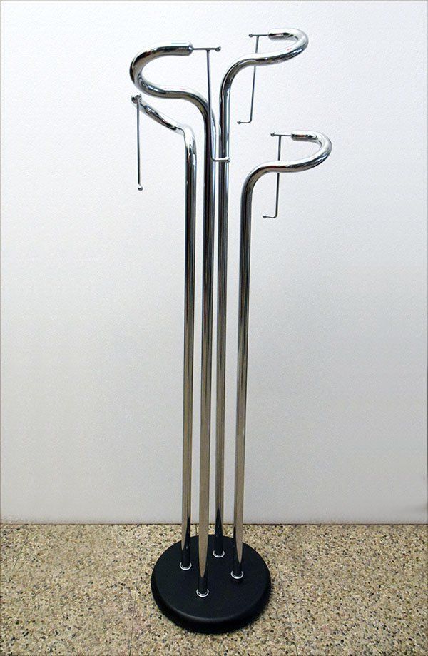 Sculpture Coat Hanger In Chromed Steel, 1970s