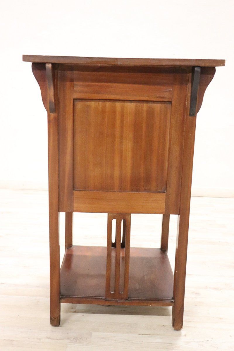 Early 20th Century Art Nouveau Inlaid Walnut Side Table photo Furniture