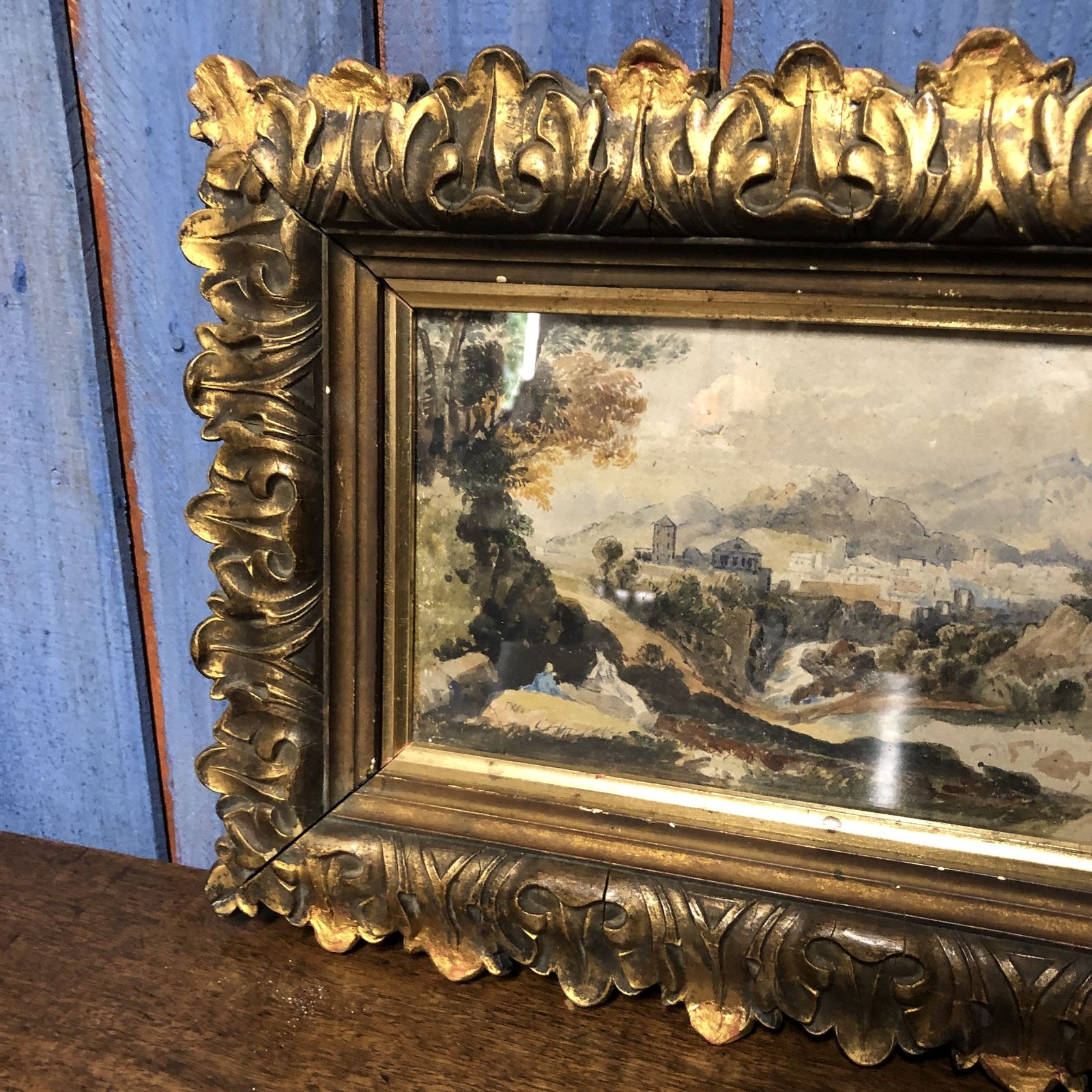 19th Century Watercolour In Giltwood Frame photo Art