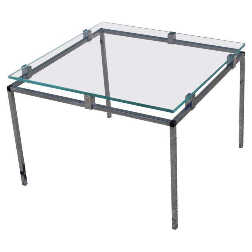 Coffee And Cocktail Tables Italian Design Minimal Steel Glass Top Square 1970