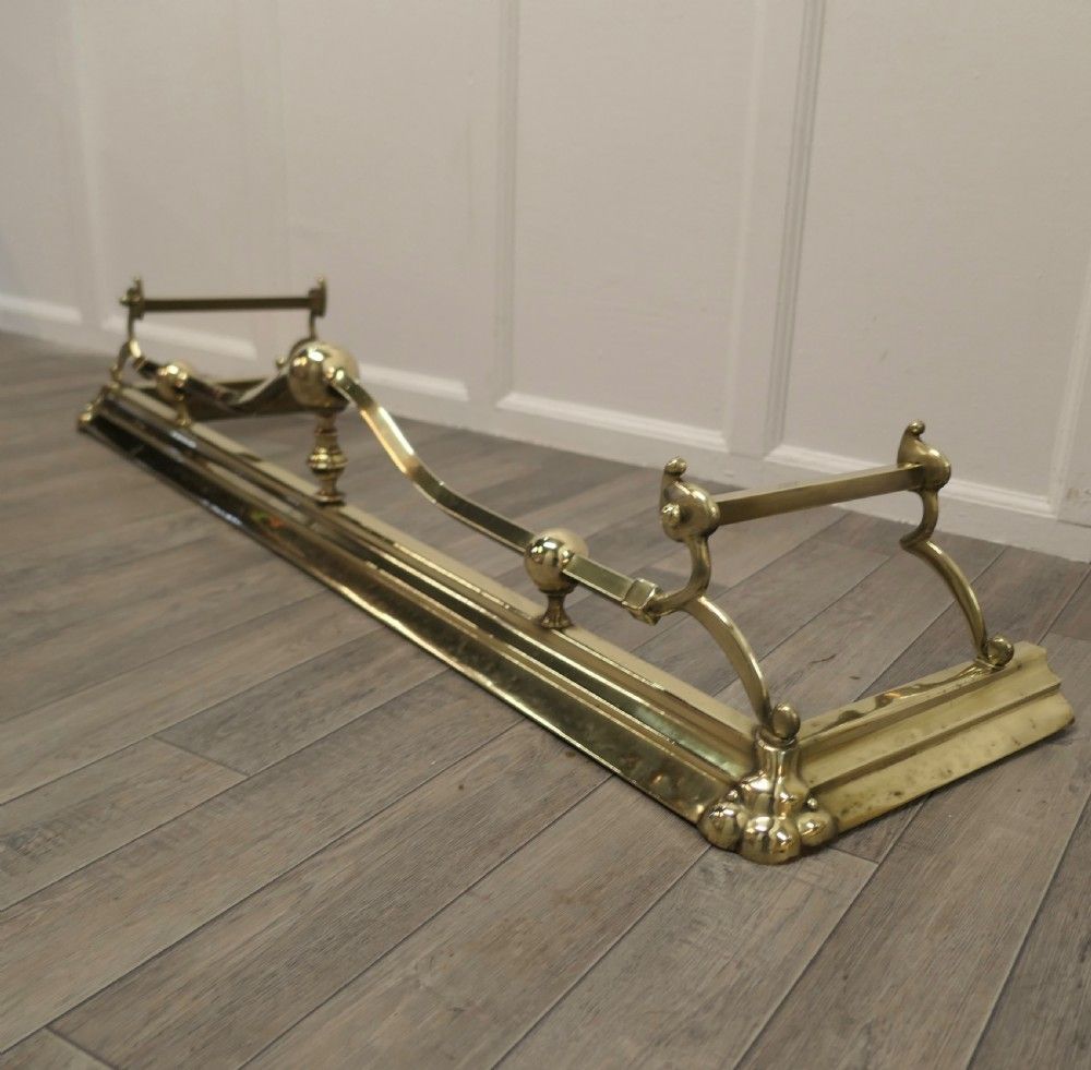 Large Victorian Art Nouveau Brass Fender photo Home Fixtures