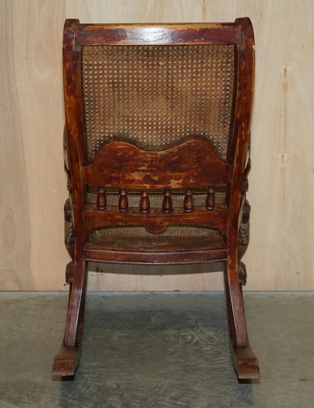 2950.0 Hand Carved Antique Original Tibetan Rocking Armchair Must See Collectors Piece photo