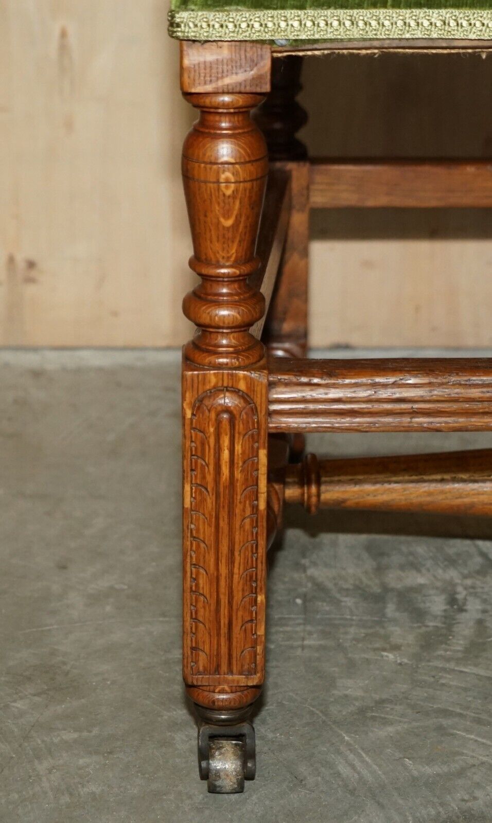 Fine Antique Victorian Original Stamped Edward And Roberts Green Desk Office Chair photo buy