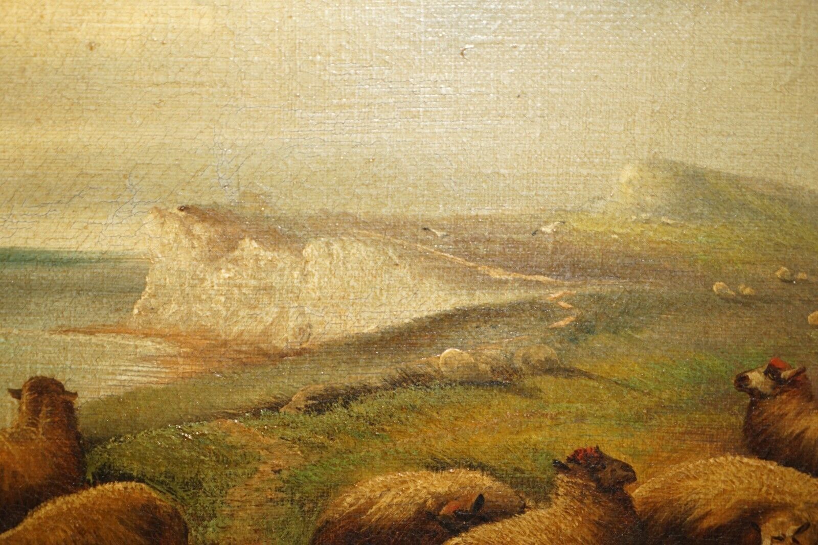 photo for sale Pair Of Antique Original John W Morris 1865 1924 Landscape Sheep Oil Paintings