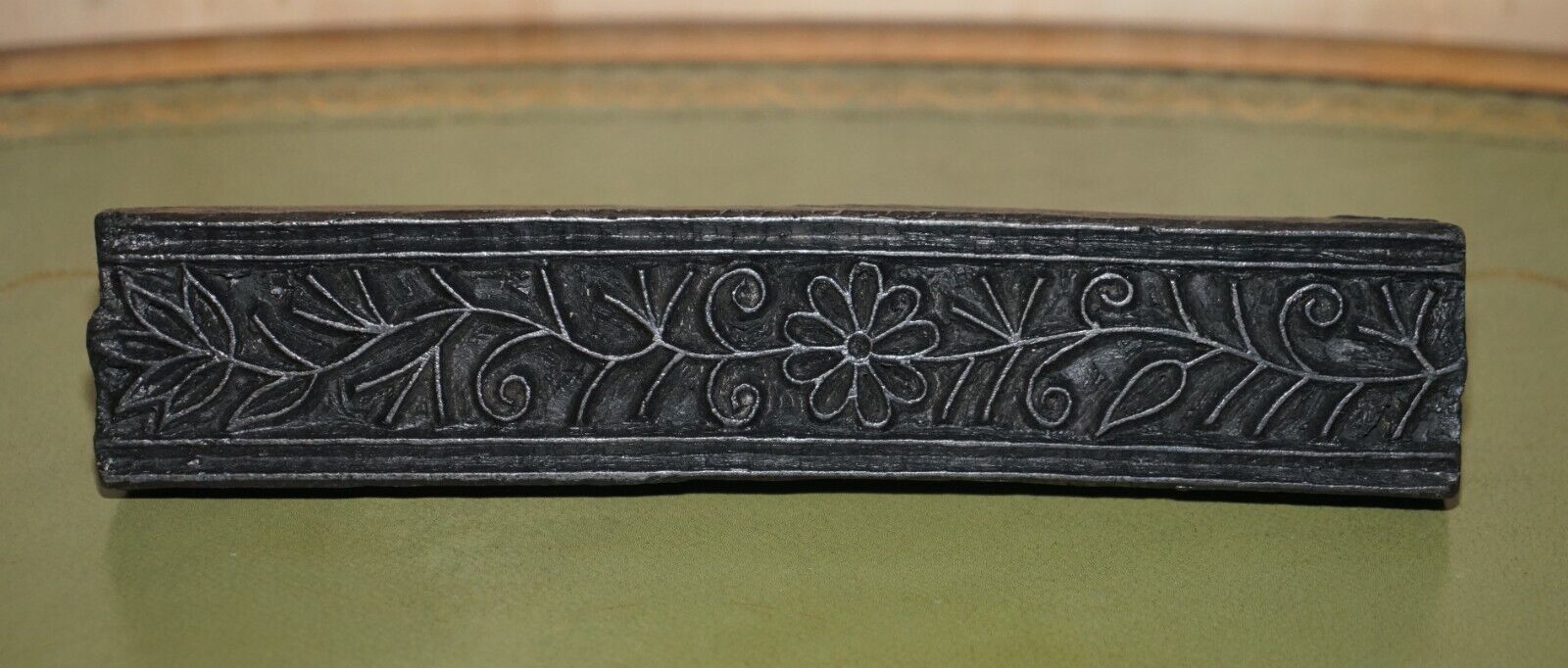 Very Collectable Antique Hand Carved Floral Boarder Printing Block For Wallpaper photo for sale