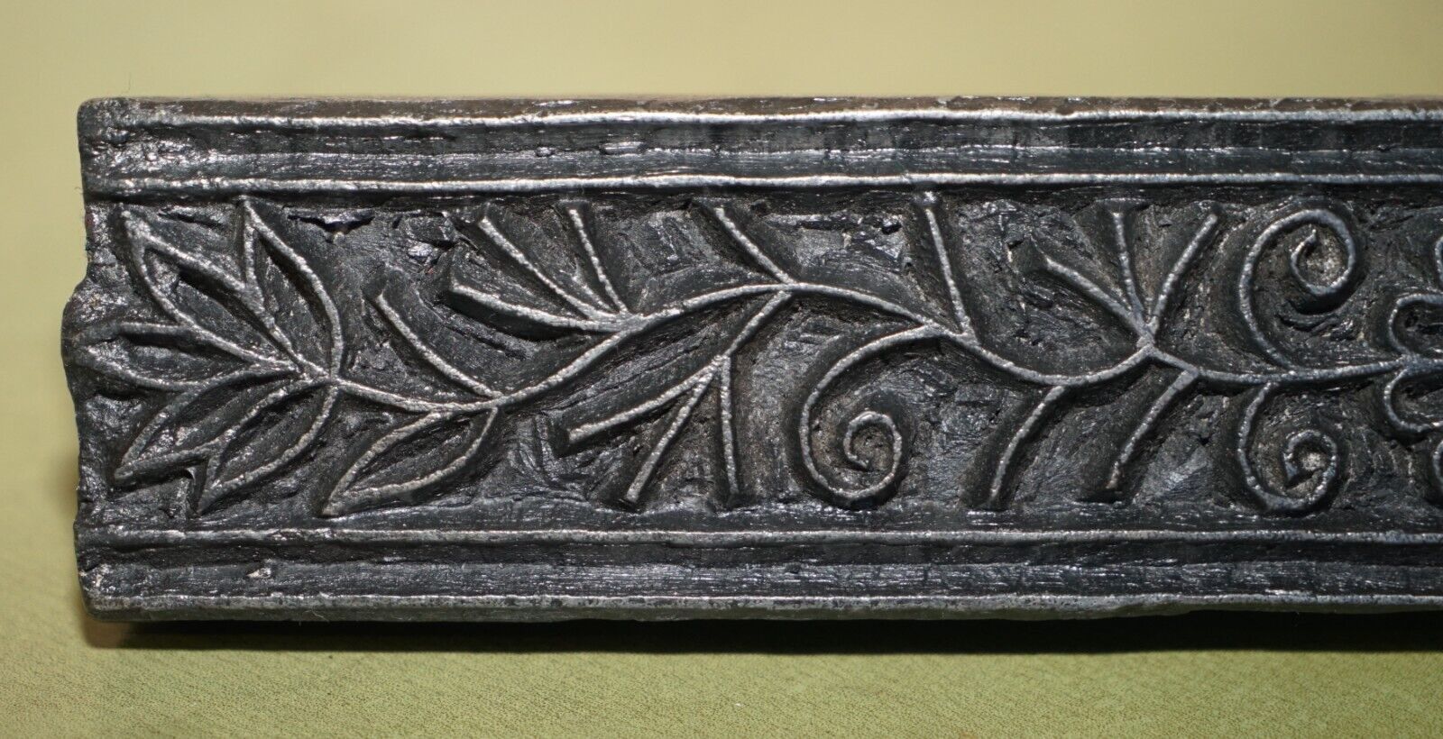 Very Collectable Antique Hand Carved Floral Boarder Printing Block For Wallpaper photo buy