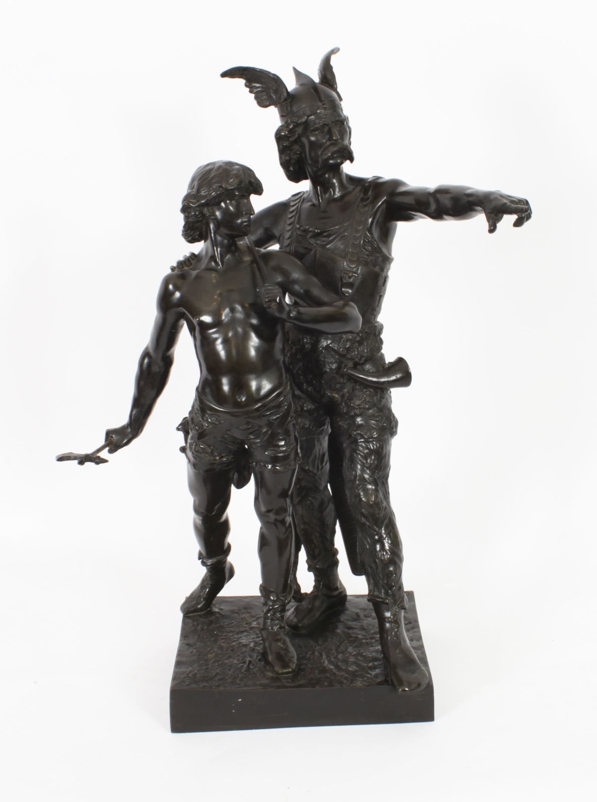 Antique Bronze Of Vercingetorix With His Son By Emile Laporte 19th C photo furniture