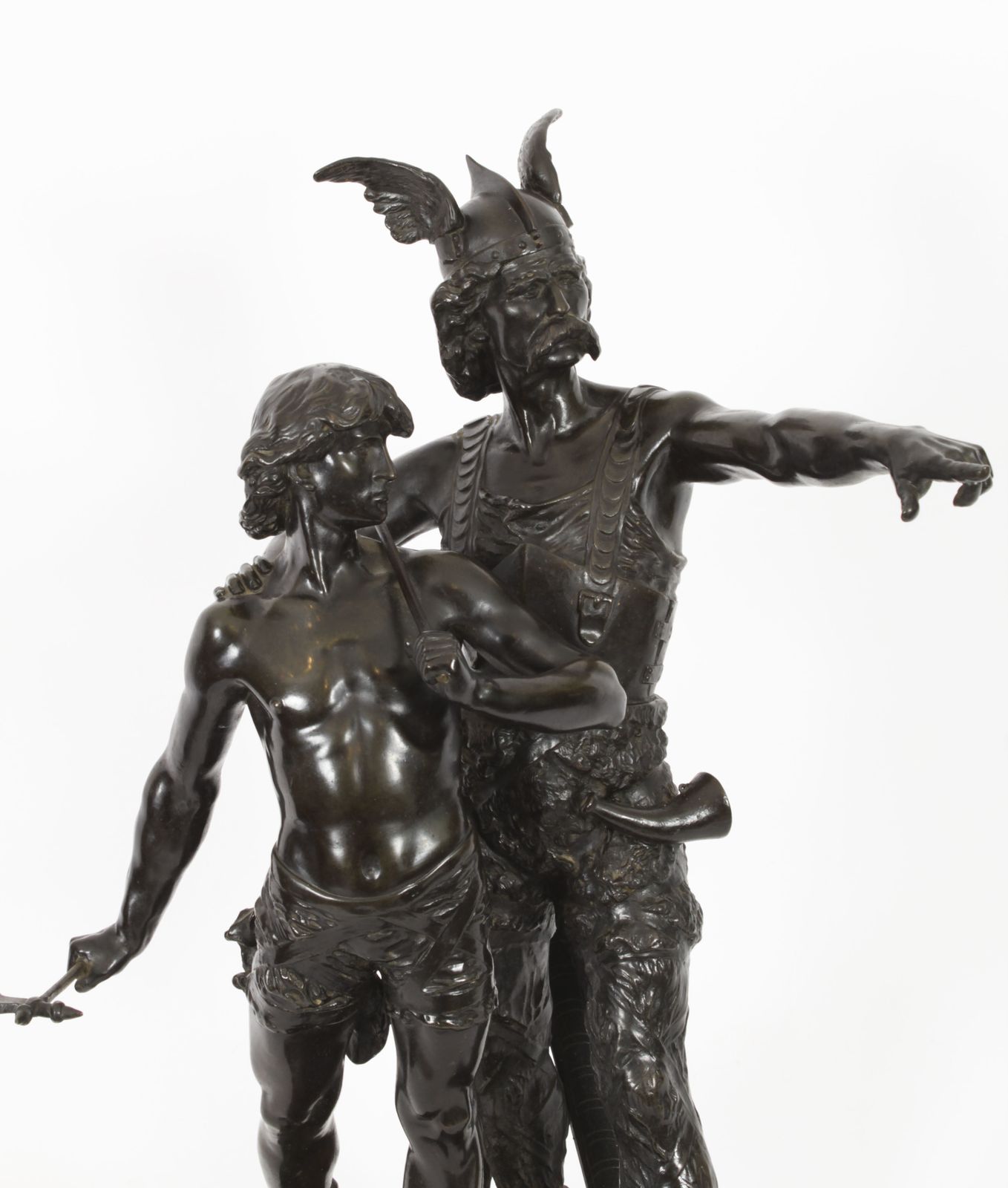 Antique Bronze Of Vercingetorix With His Son By Emile Laporte 19th C photo for sale