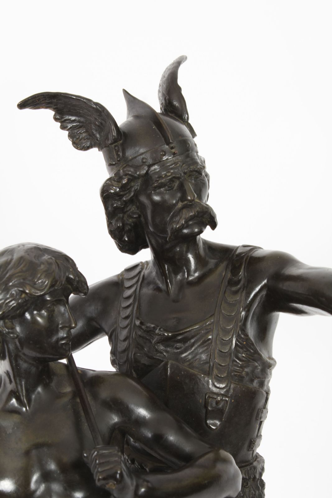 Antique Bronze Of Vercingetorix With His Son By Emile Laporte 19th C photo Art
