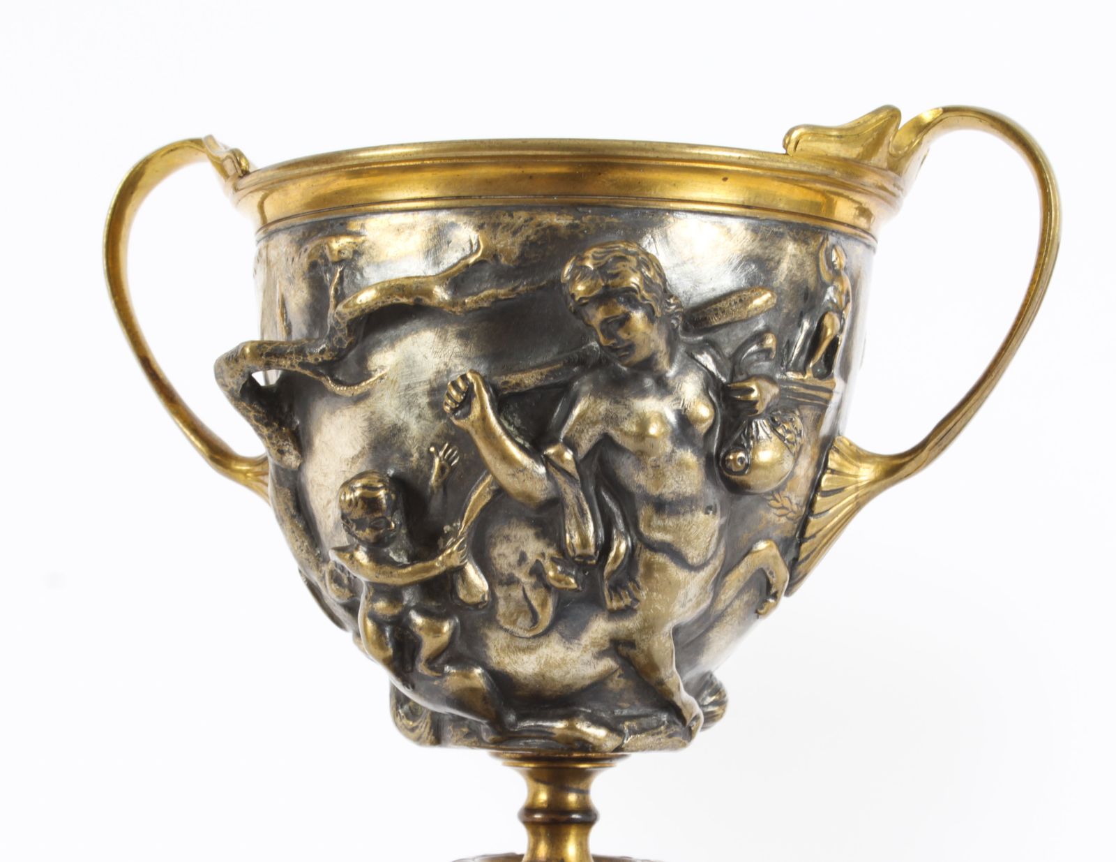 photo furniture Antique Pair French Grand Tour Silvered Bronze Pedestal Urns C1860 19th C
