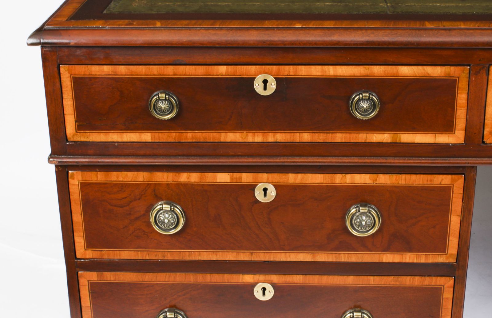 photo furniture Victorian Flame Mahogany Partners Pedestal Desk C.1860  19th C