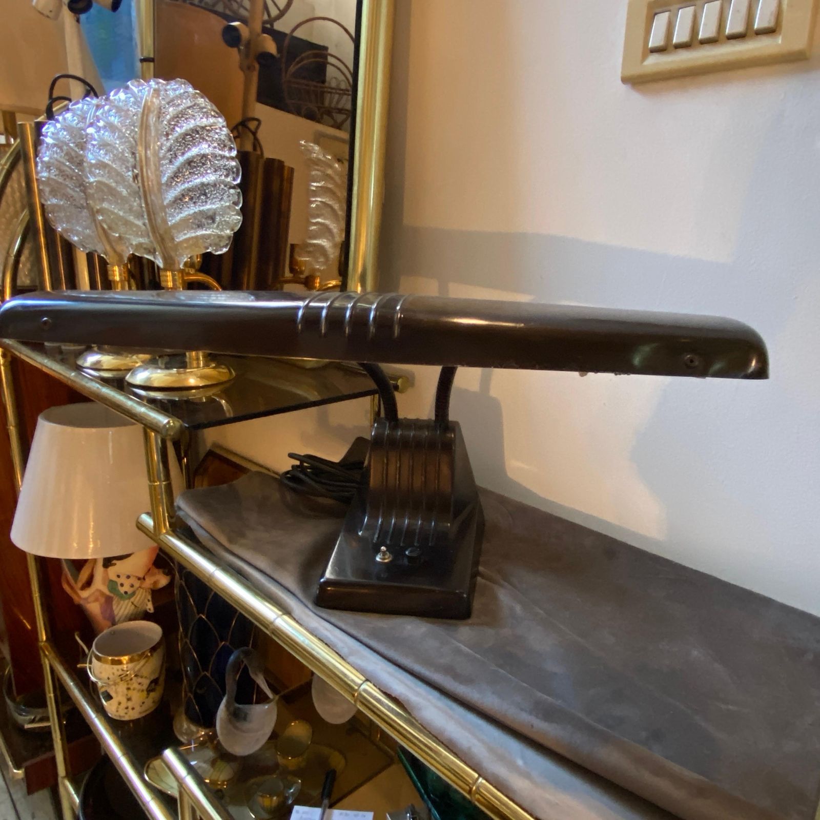 1960s Industrial Italian Metal Desk Lamp photo vinterior