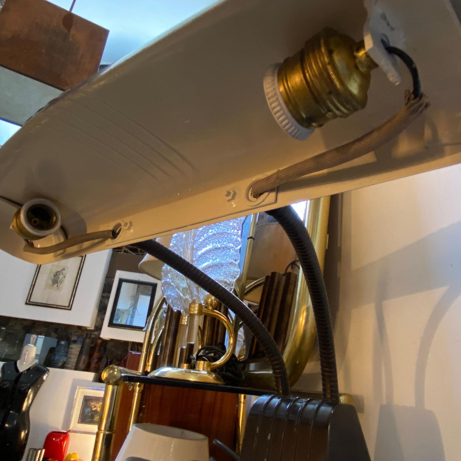photo for sale 1960s Industrial Italian Metal Desk Lamp
