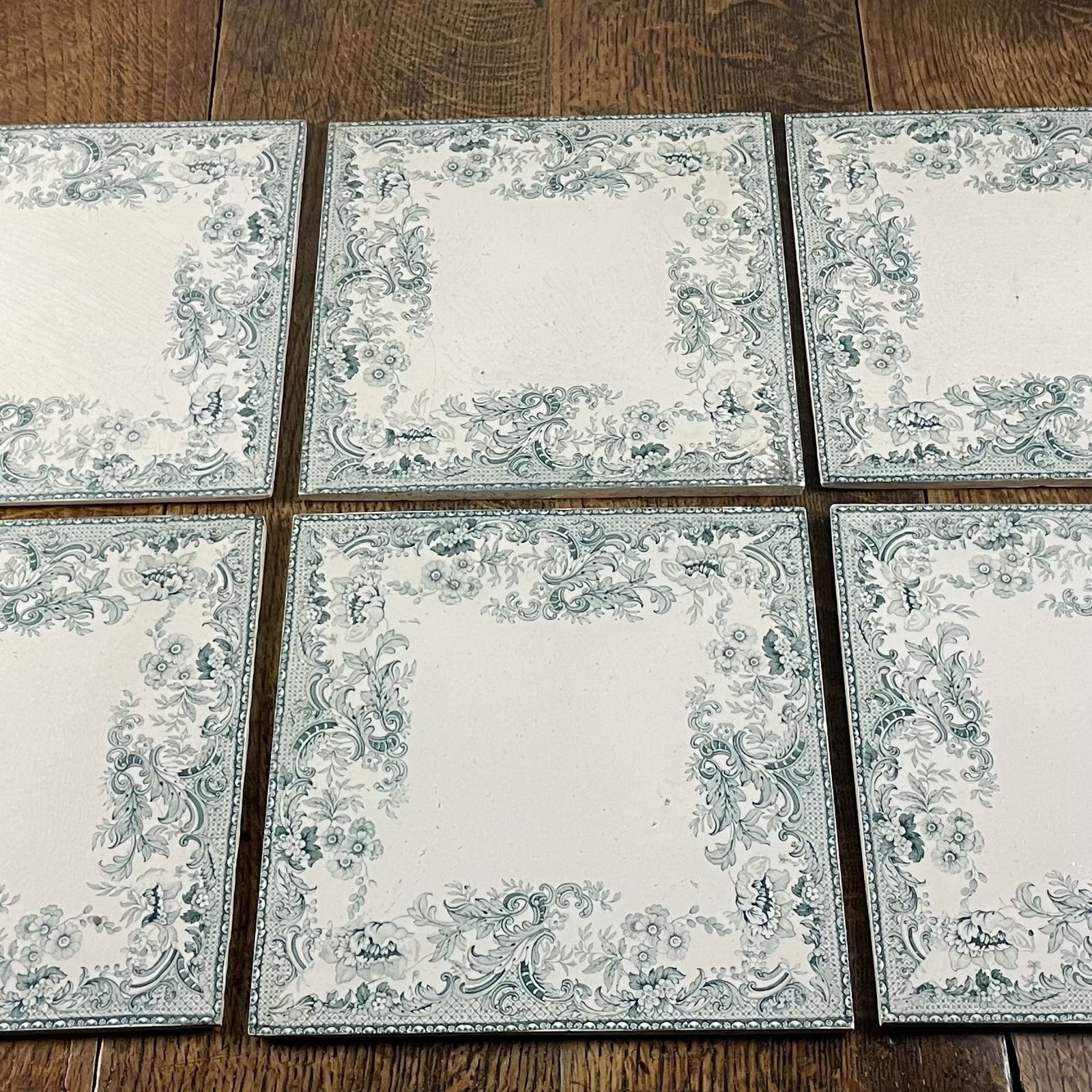 Set Of 6 Victorian 12 Inch Tiles Made By R. Davies & Son photo Home Fixtures