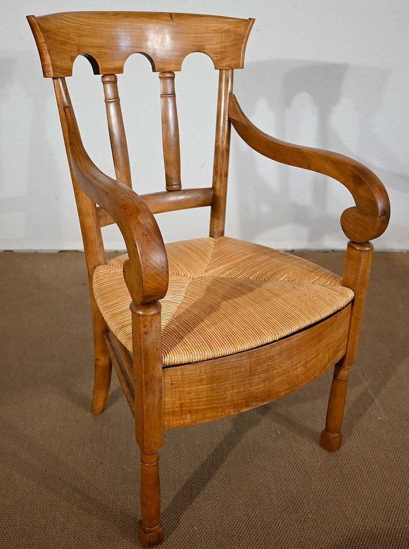 Furniture Armchair In Solid Cherry, Empire Period, Early 19th Century photo