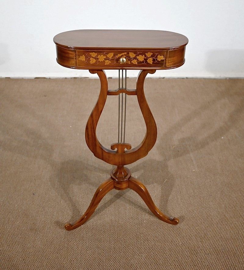 Rare Little Marquetry Worker, In The Restoration Style, 19th Century