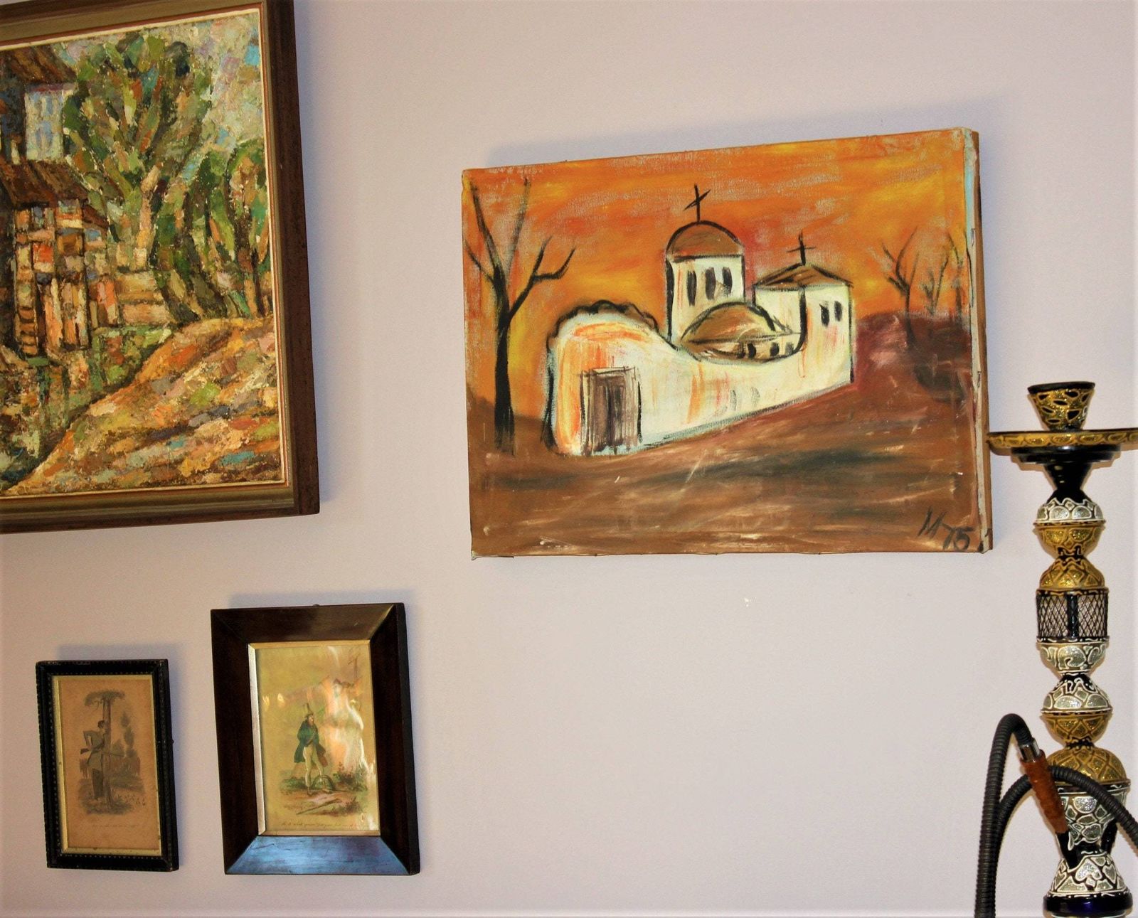 photo furniture Landscape Oil Painting Original Contemporary Art, Canvas Wall Autumn Painting, Weddings, Anniversary Gift
