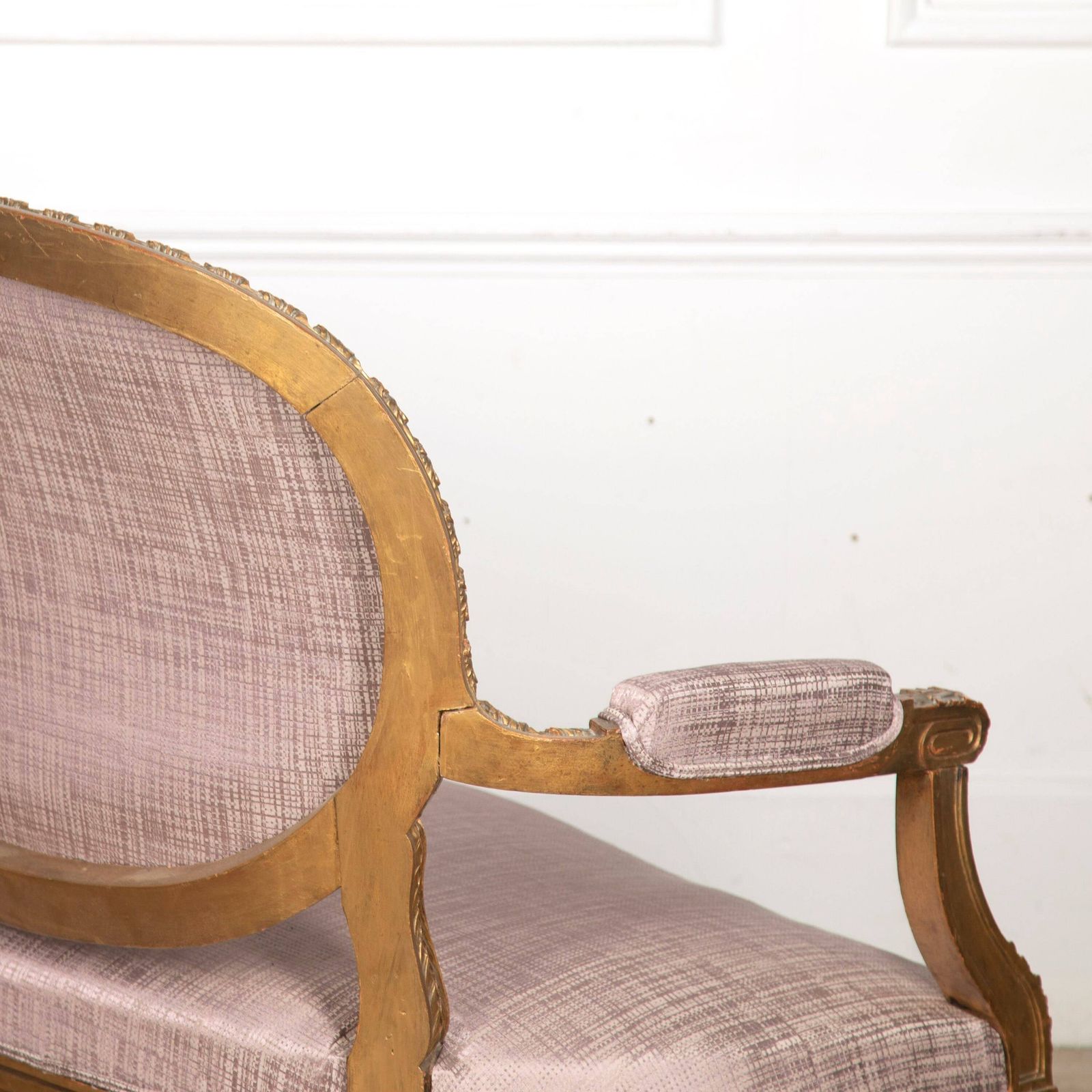 Stunning Antique Vintage French Regency Style 20th Century Reupholstered Sofa photo vintage