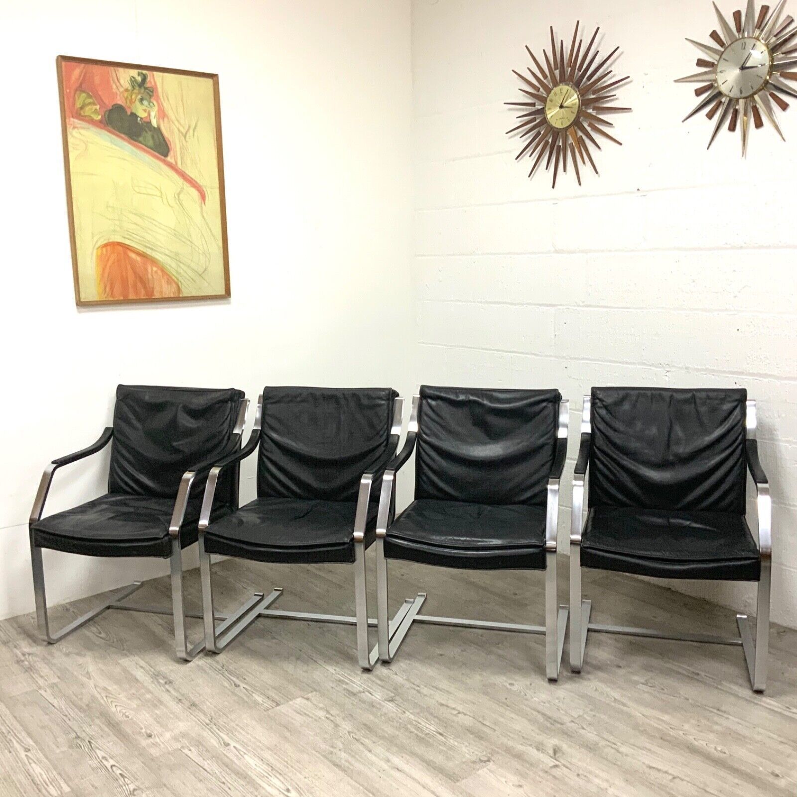 Leather Office Chair Designed By Rudolf Glatzel For Walter Knoll 1970s Set Of 4