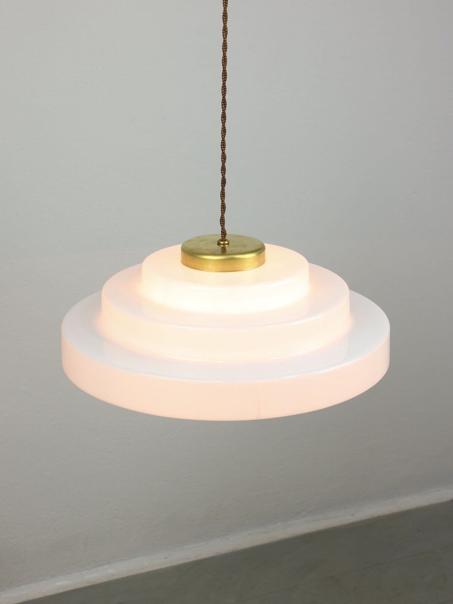 Mid Century Cascade Brass And Acrylic Glass Pendant Lamp photo vinterior