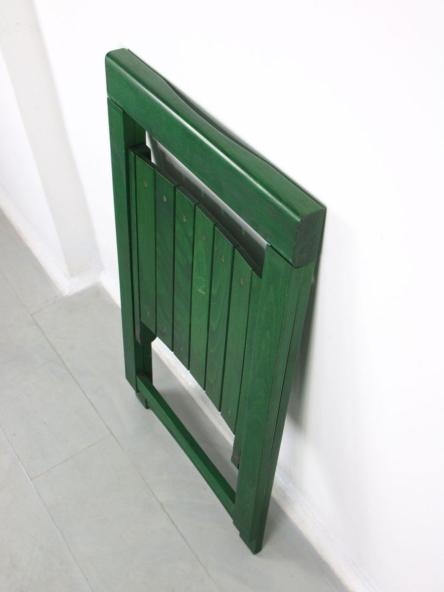 photo buy Vintage Green Trieste Folding Chair Attributed To Aldo Jacober, 1960s
