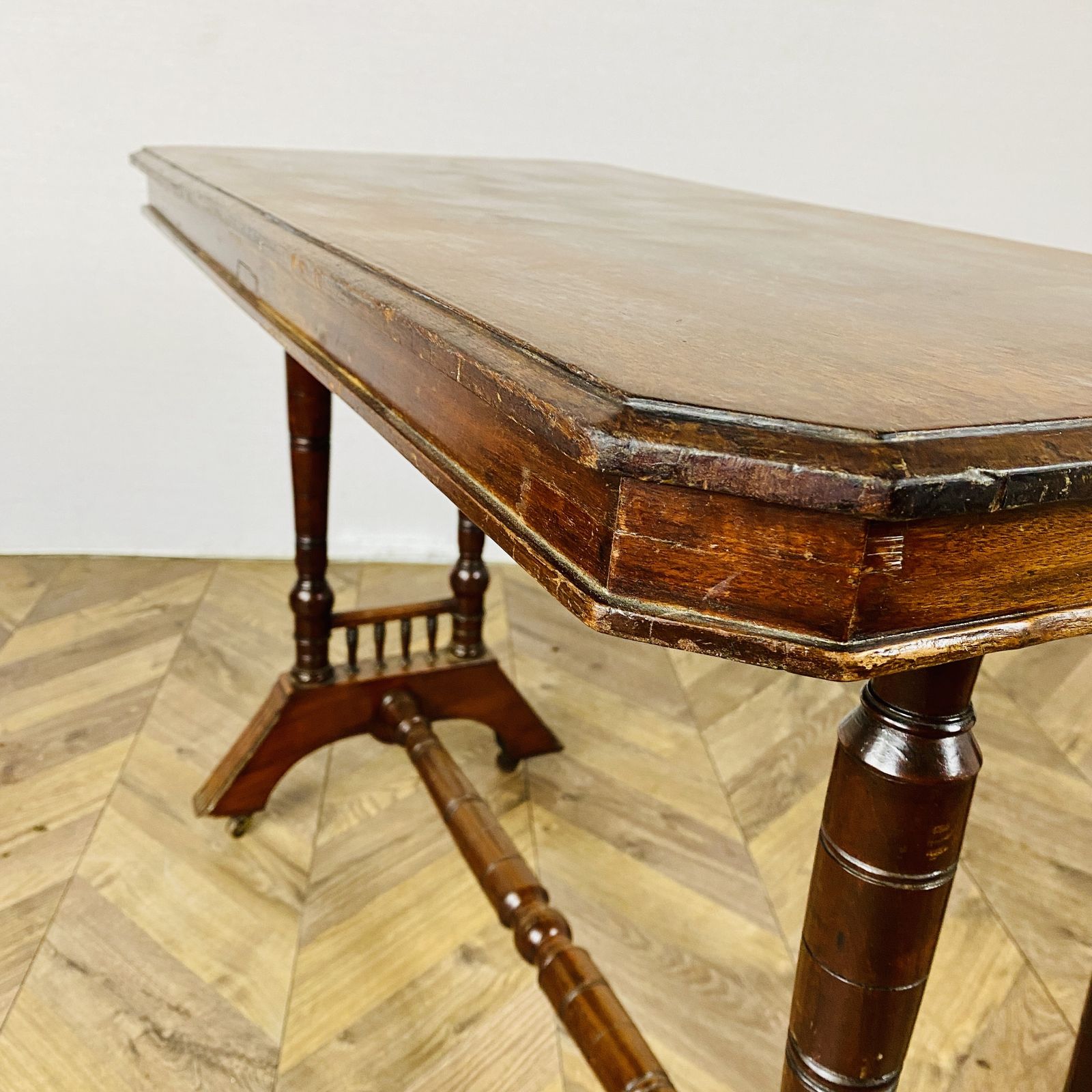 photo for sale Antique English Mahogany Console On Castors, 19th Century