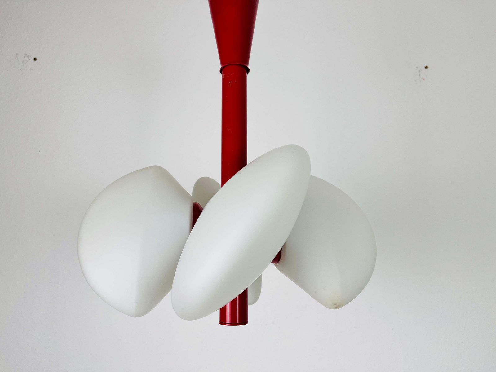 Mid Century Modern Red Kaiser 4 Arm Space Age Chandelier 1960s Germany photo buy