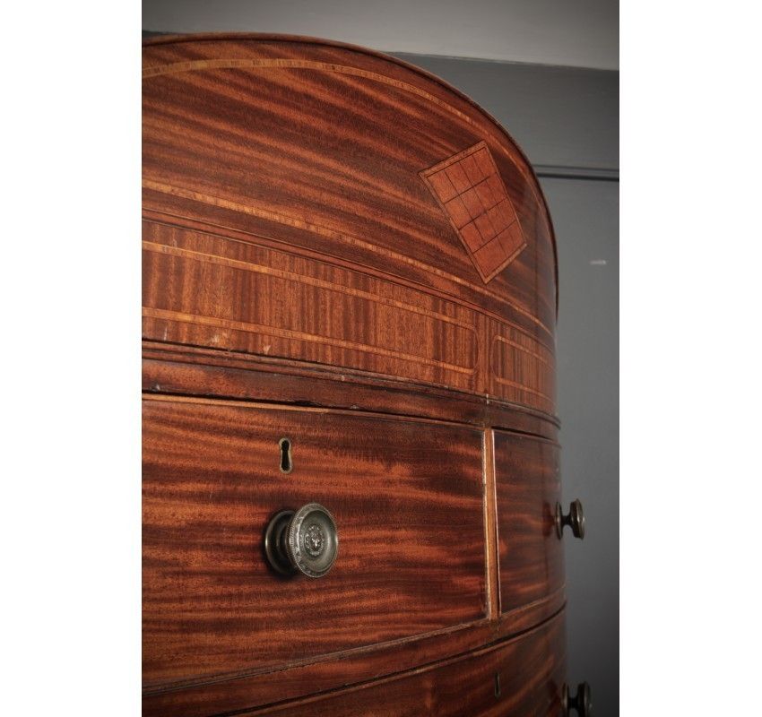 photo vintage Rare Regency Bow Front Tallboy Chest On Chest