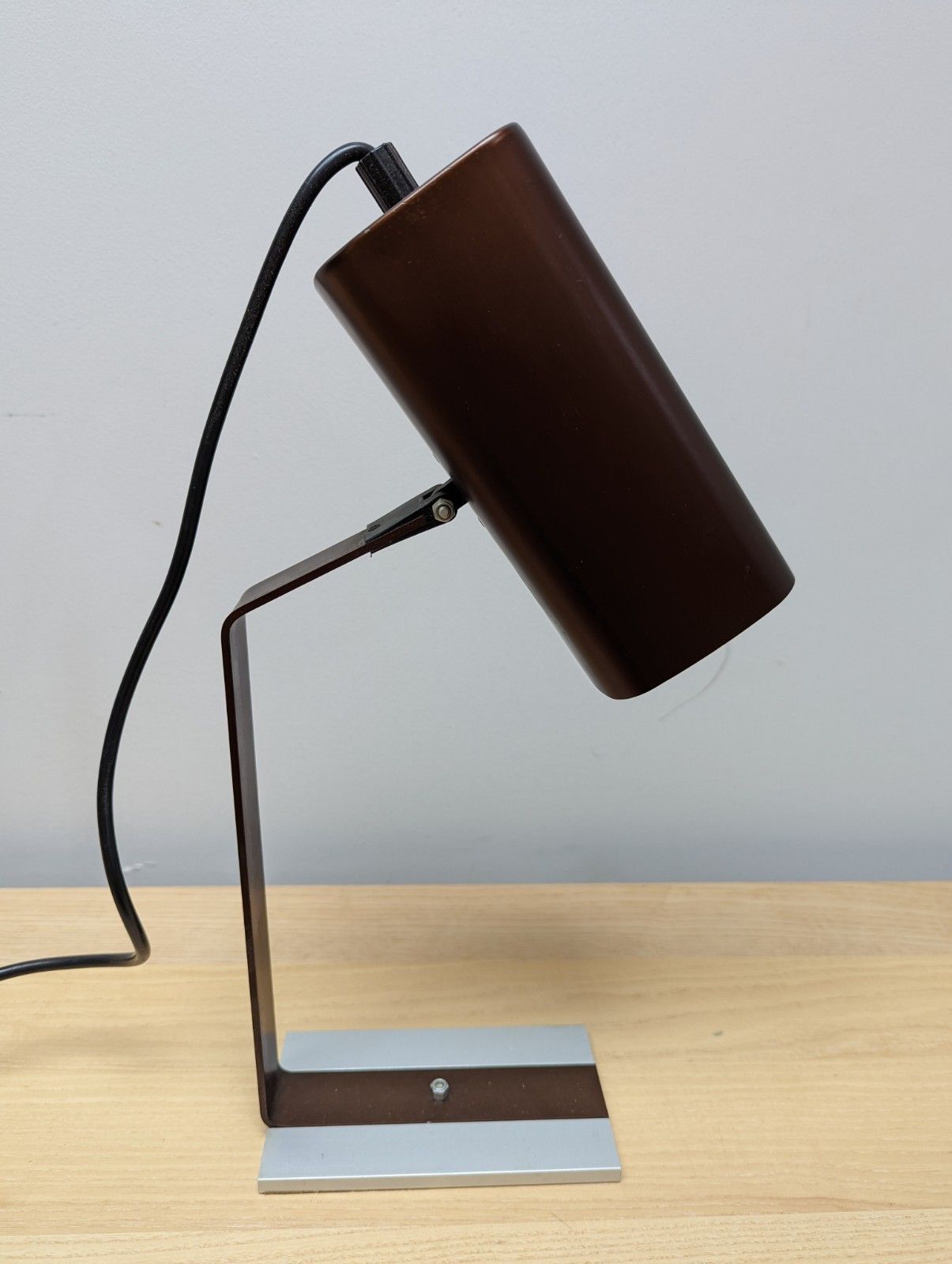 Italian Desklamp In Bronze And Silver photo for sale