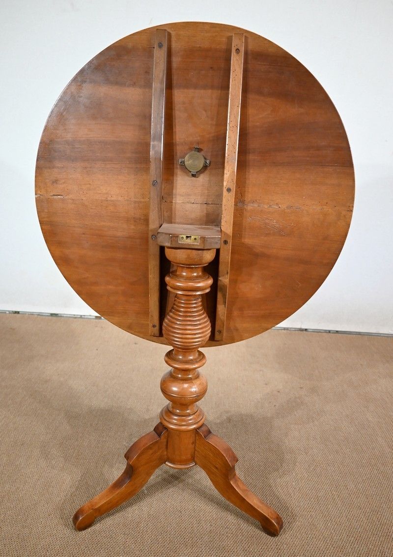 1699.5 Pedestal Table In Solid Walnut, Louis Philippe Style   2nd Half Of The 19th Century photo