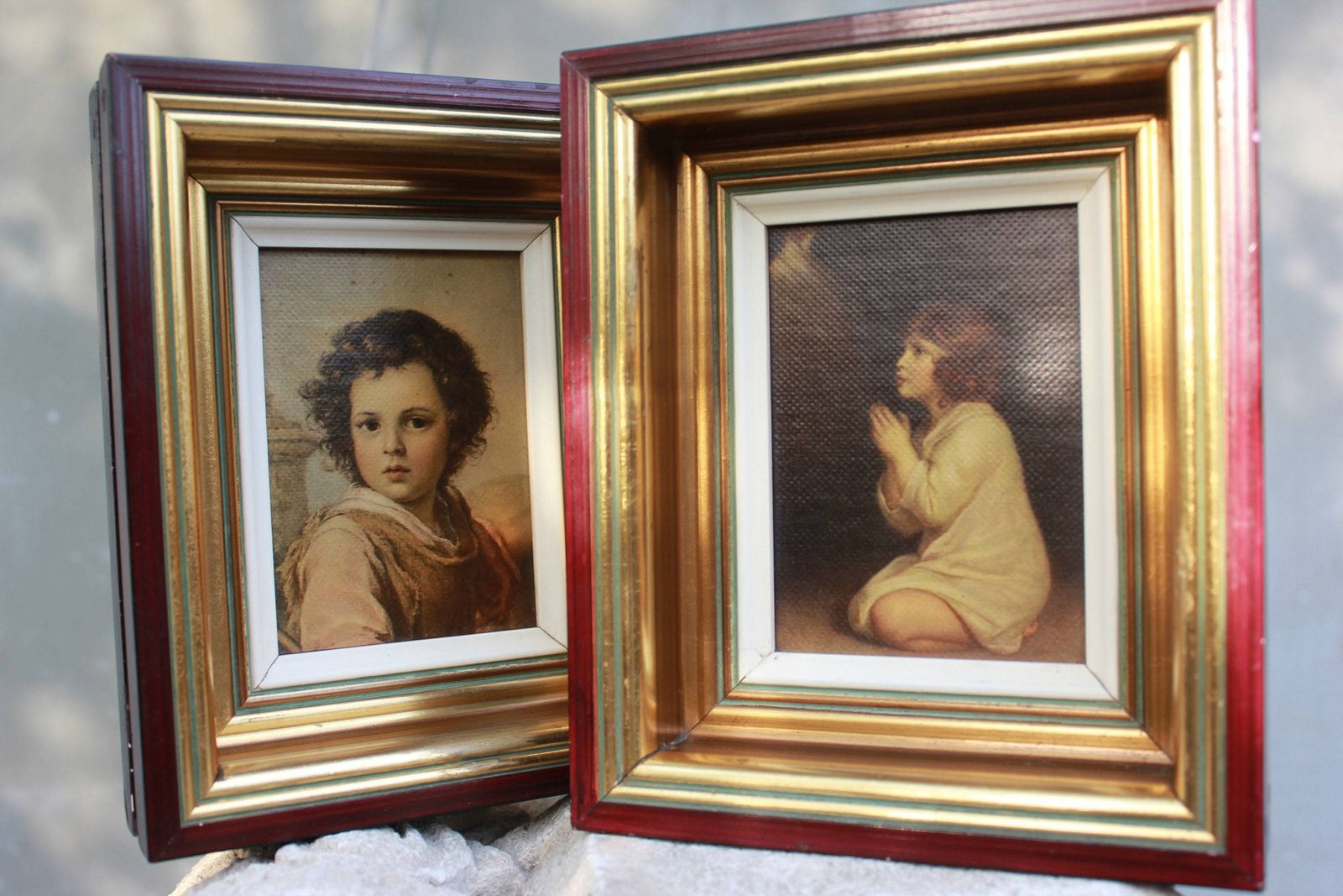Two Canvas Prints In Awesome Wooden Frames, Famous Renaissance Authors, Wall Hanging, Love Art Christmas Gift photo furniture