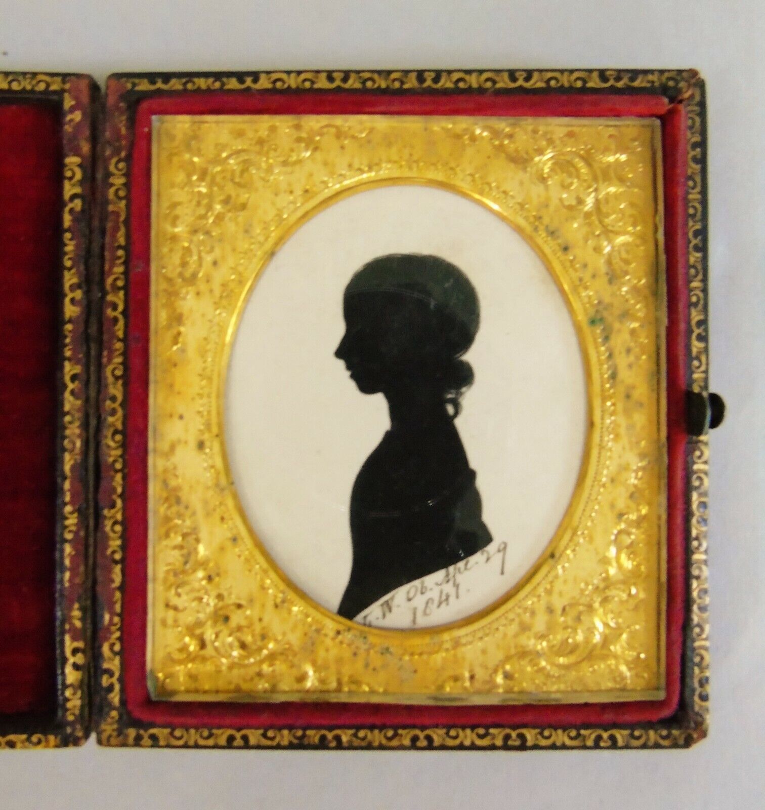 Antique Silhouette In Case 19th Century photo for sale