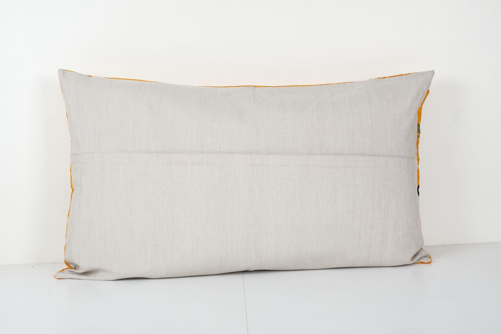 Tashkent Suzani Bedding Pillow Case Made From A 19th Century Suzani   Faded Yellow Uzbek Cushion Cover   Tribal Home Decor 24'' X 40'' photo Textiles