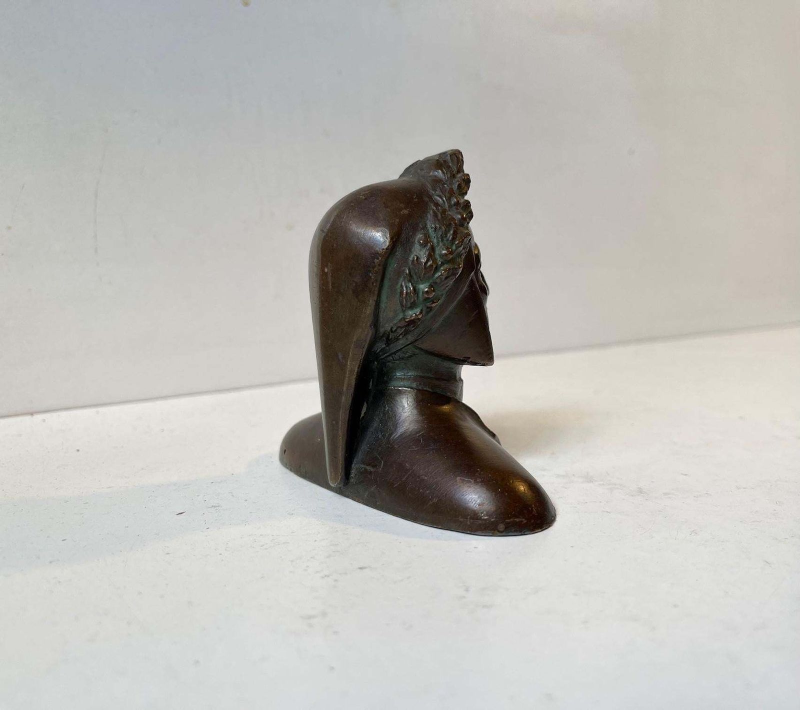 Dante Alighieri Small Bronze Bust  Grand Tour 19th Century photo 692.0