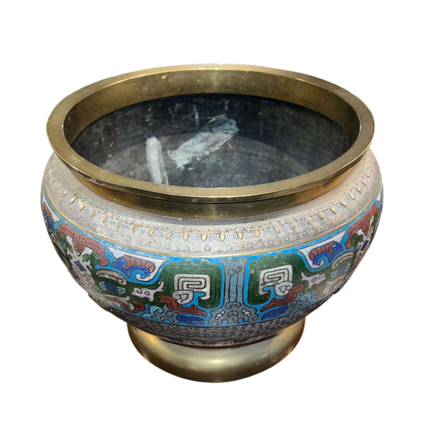 Japanese 1920s Enamel And Brass Jardiniere photo furniture