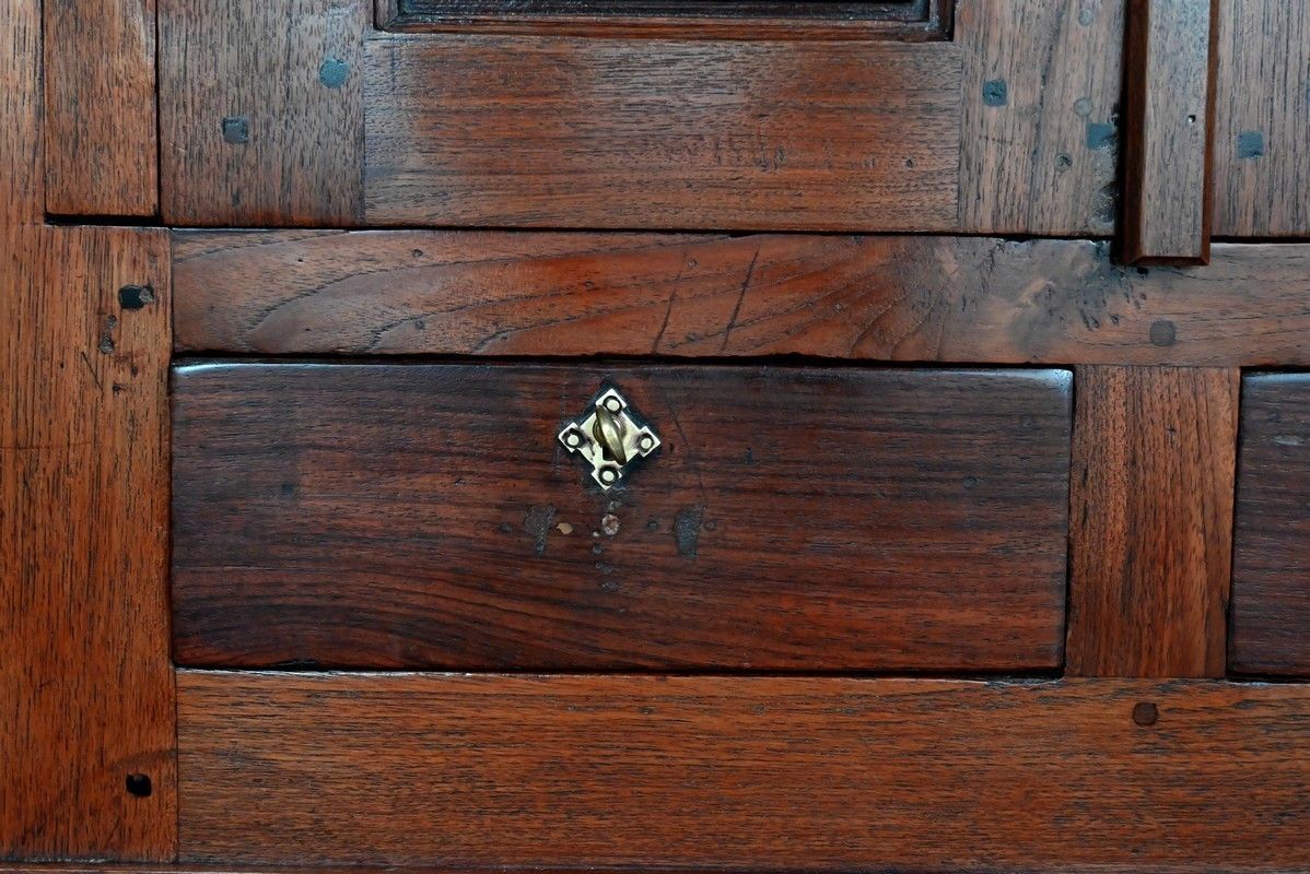 photo vinterior Small Spice Cabinet In Pondicherry Teak   Late 19th Century